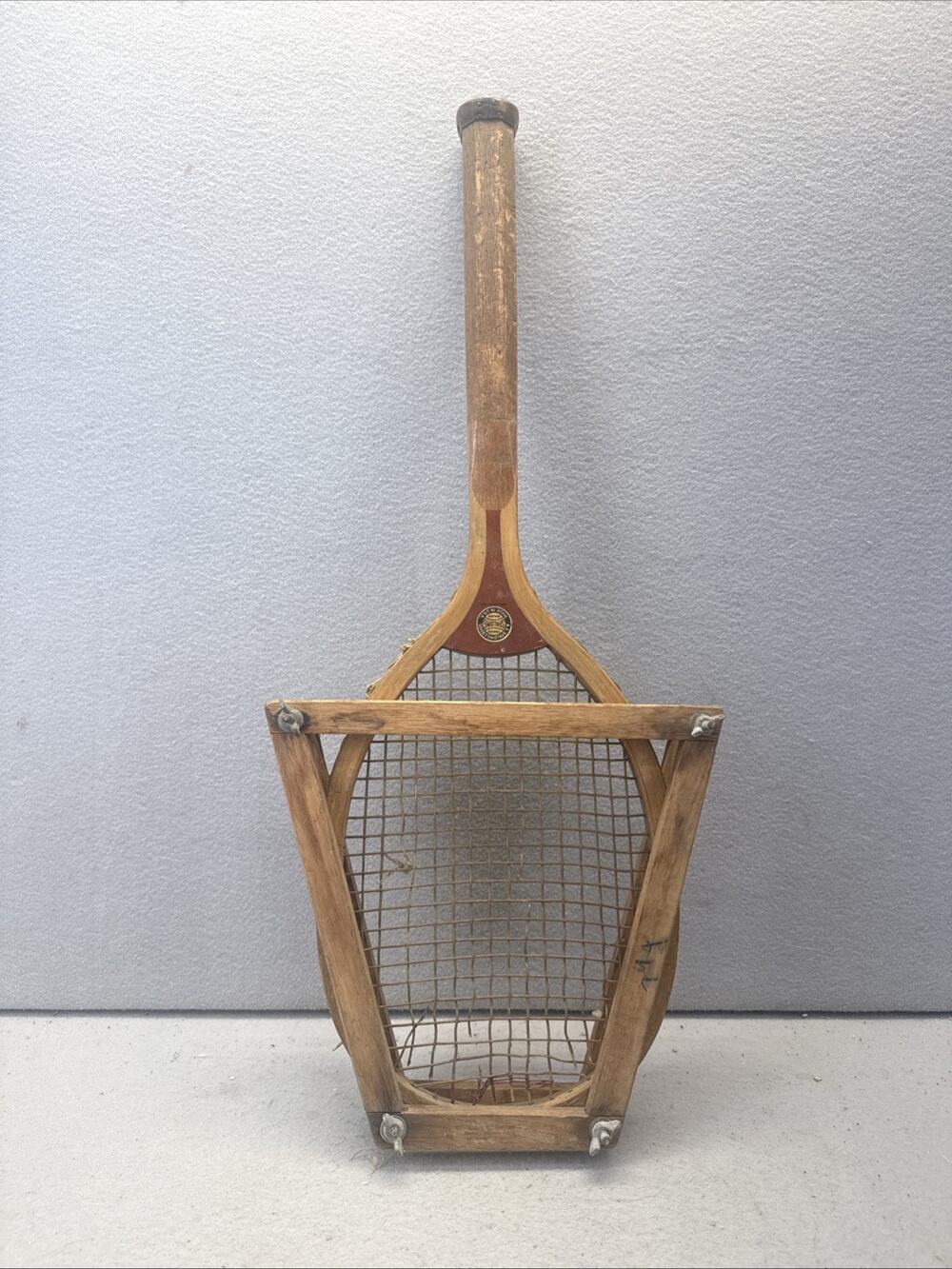 Antique Spalding Wooden Tennis Racket Wood Frame Press Vintage 1910-1930 Decor
